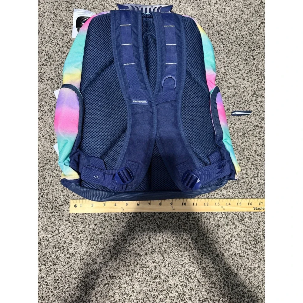Eastsport Velocity Backpack Kids 18 Inch Rainbow Ombre New Expandable Navy Blue